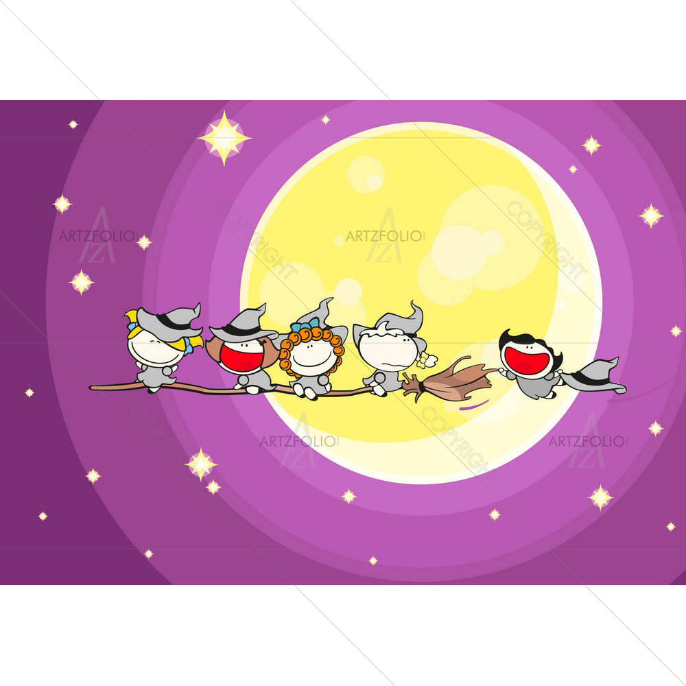 Halloween Night D1 — Animated Cartoons custom art by ArtzFolio