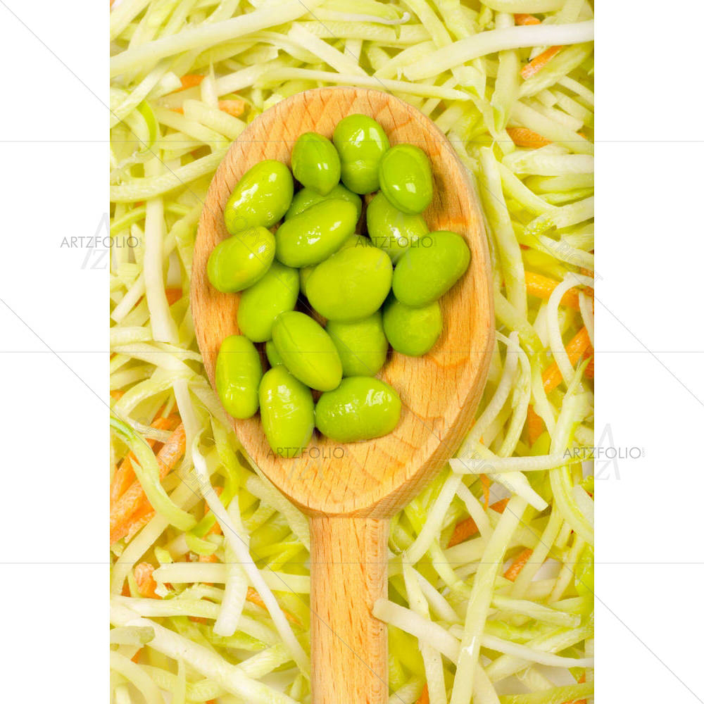 Soybeans On A Bed Of Broccoli — Cuisine custom art by ArtzFolio