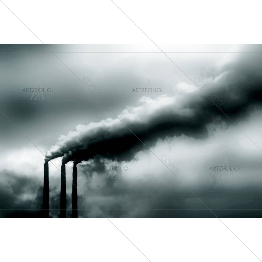 Pollution Coming From Power Plant In America — Devotional custom art by ArtzFolio
