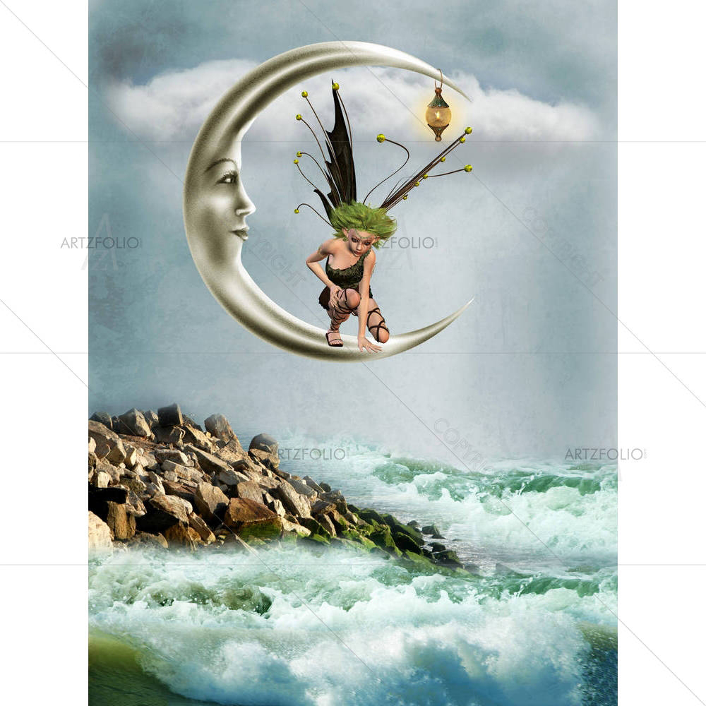Fairy In The Moon — custom-size art design 5000614