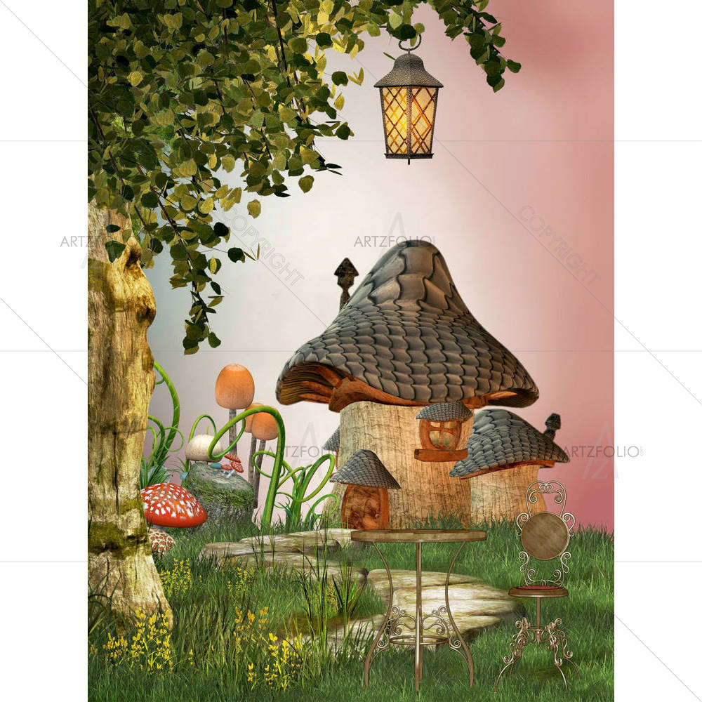 Mushroom House — custom-size art design 5000617
