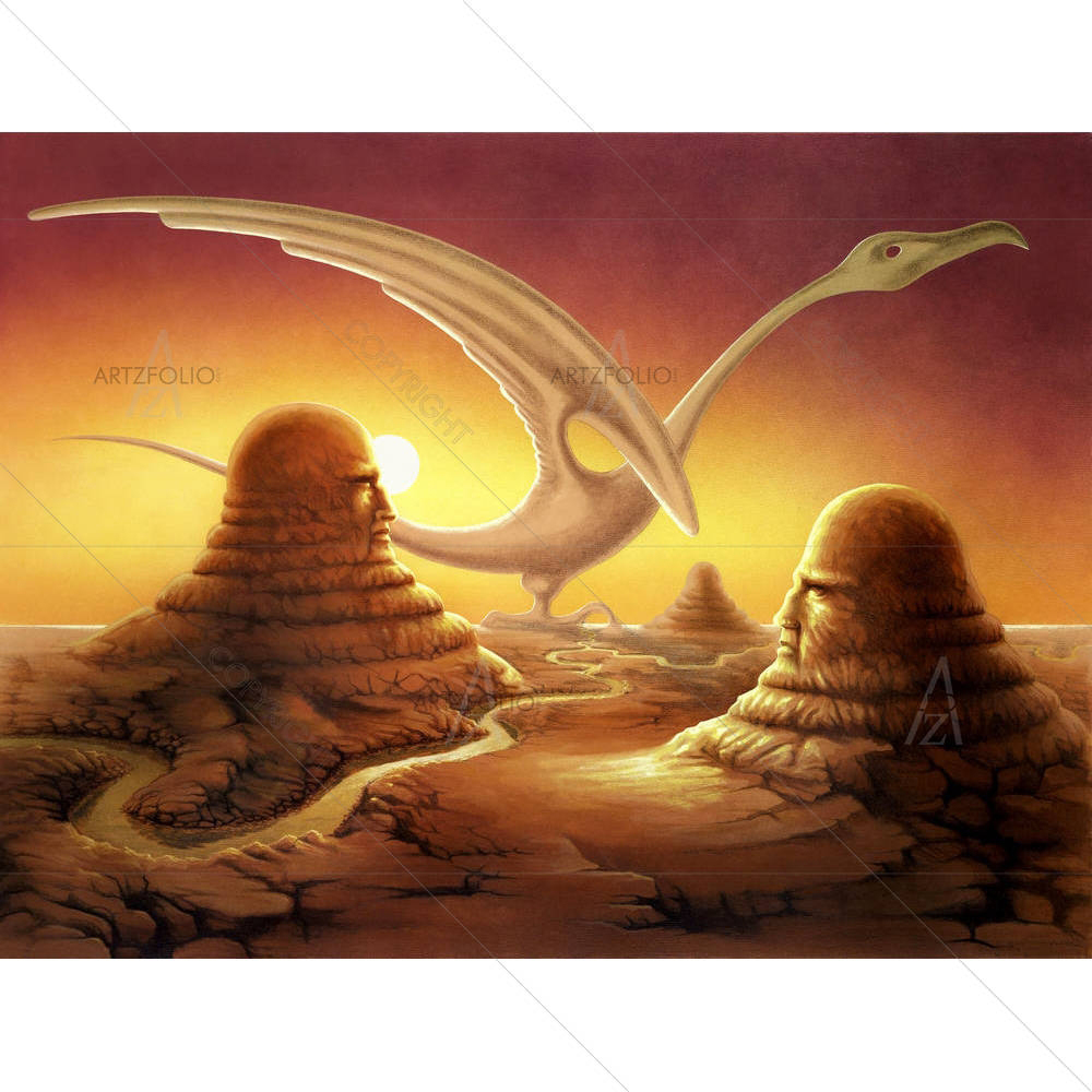 Stone Sculptures In A Desert — Fluid marble custom art by ArtzFolio