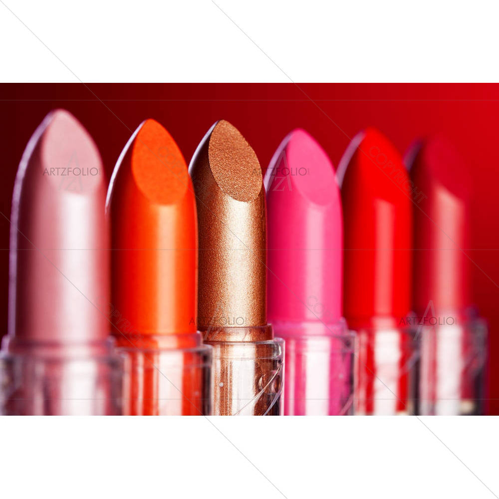 Colorful Lipsticks — White Accessories custom art by ArtzFolio