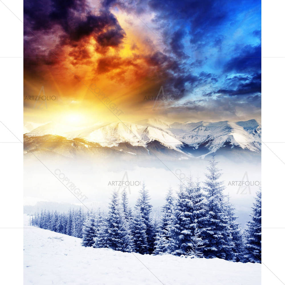 Majestic Winter Landscape — Devotional custom art by ArtzFolio