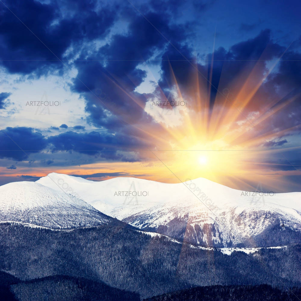 Winter Landscape, Ukraine, Carpathians D2 — Automobiles custom art by ArtzFolio
