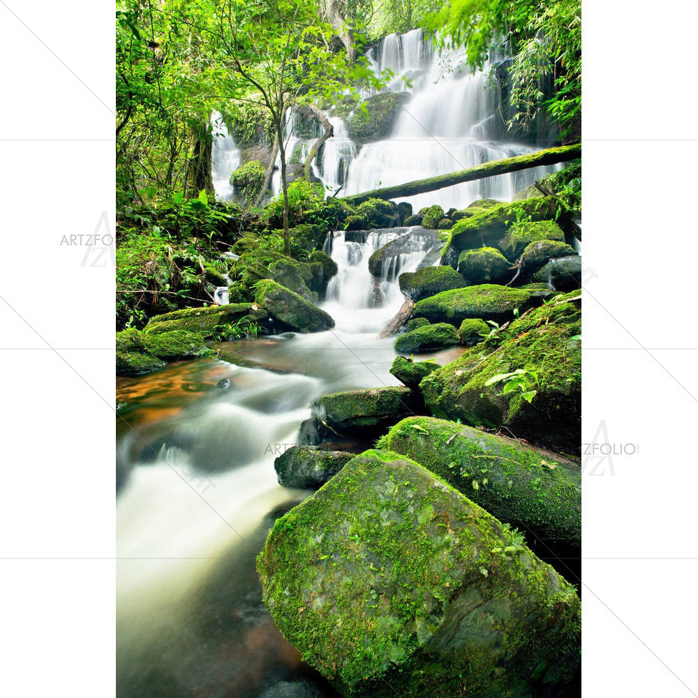 Waterfall In Thai National Park D2 — Fluid marble custom art by ArtzFolio