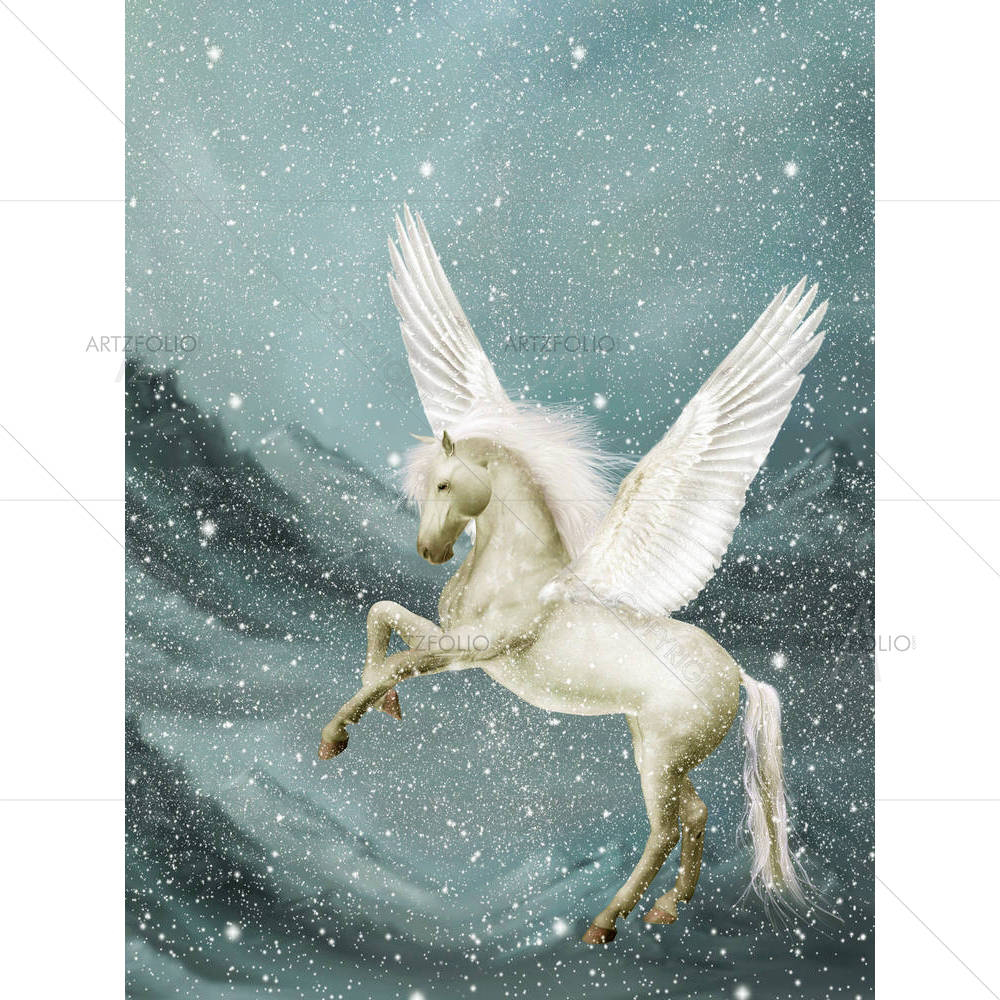 Pegasus With Snow — Animals custom art by ArtzFolio