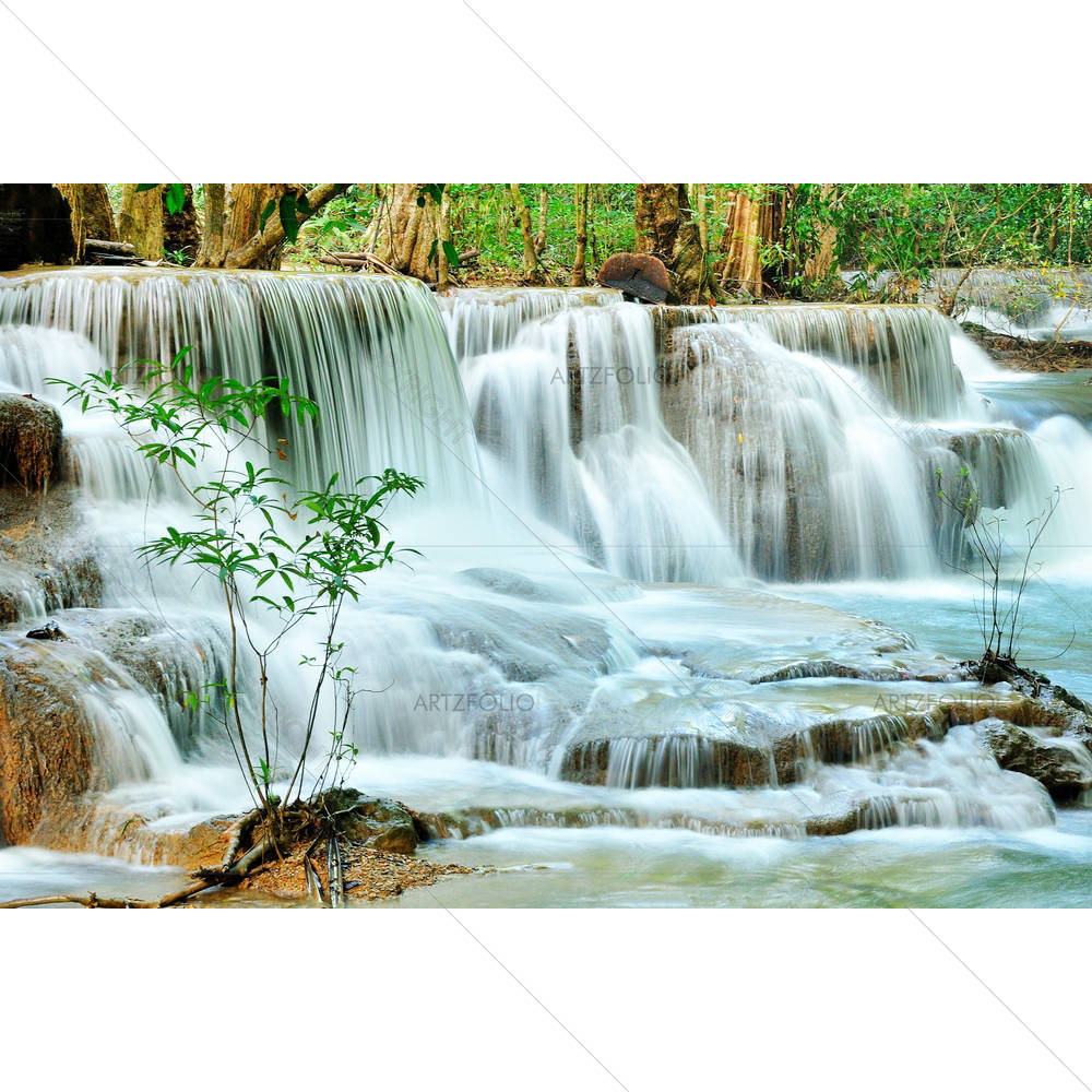 Hui Mea Khamin Waterfall Kanchanabury Thailand — Landscapes custom art by ArtzFolio