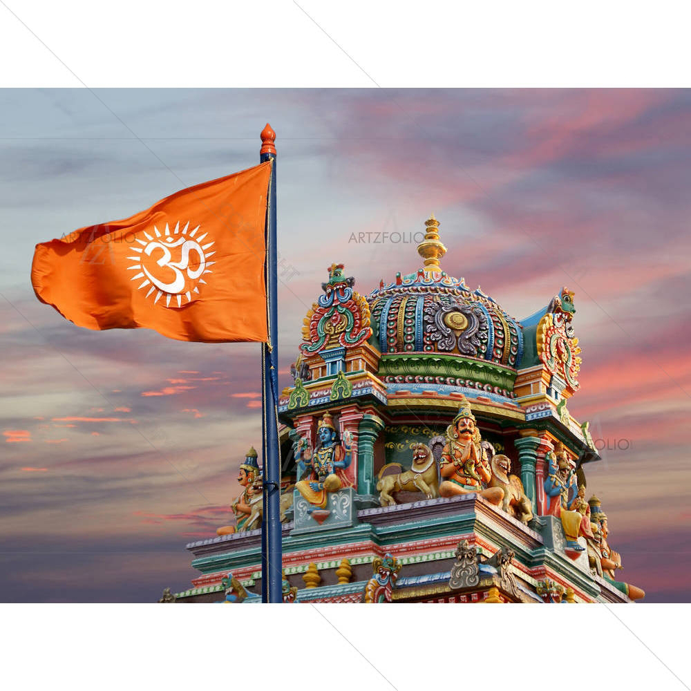 Flag With A Sign Om D2 — Devotional custom art by ArtzFolio