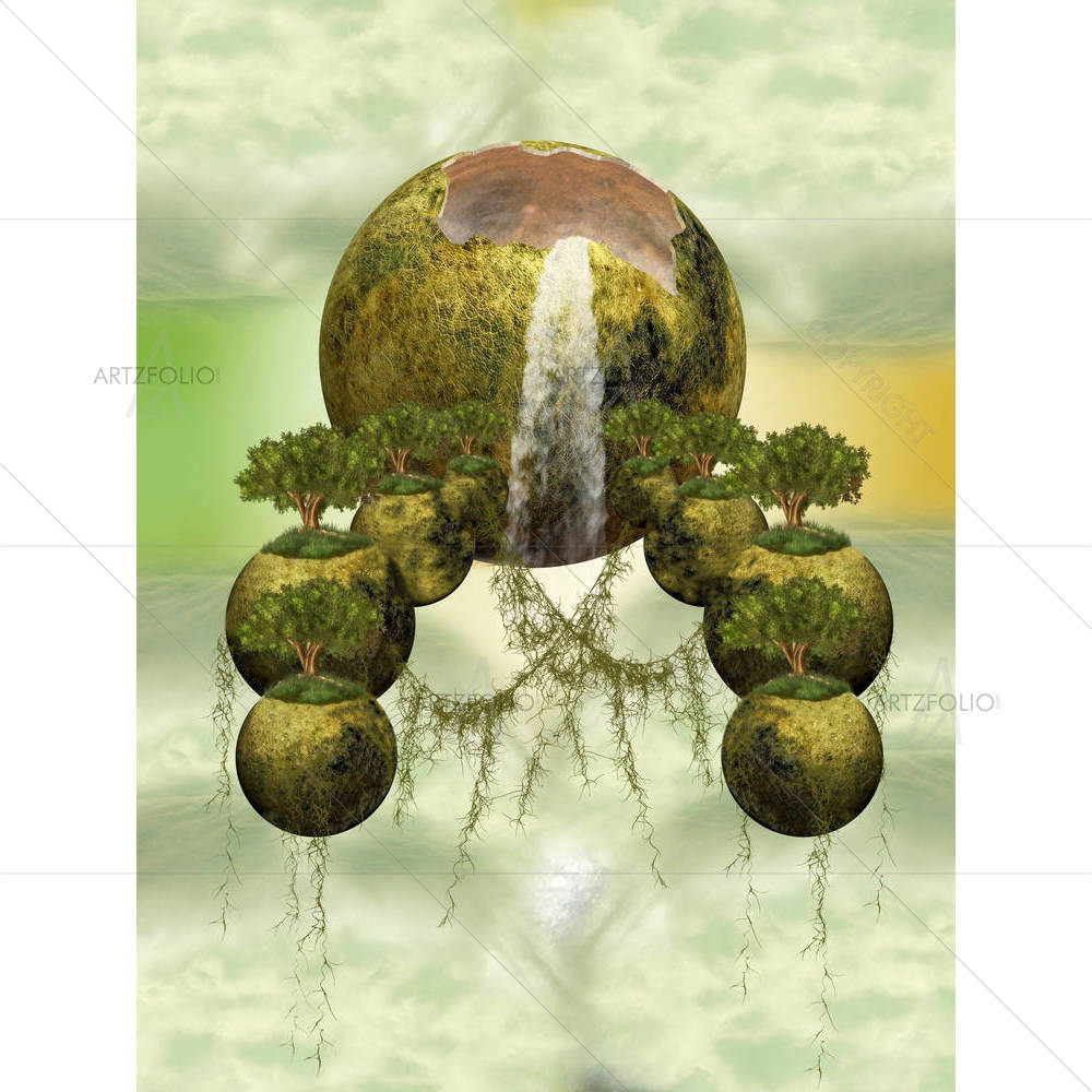 Floating Islands With Trees — Books custom art by ArtzFolio