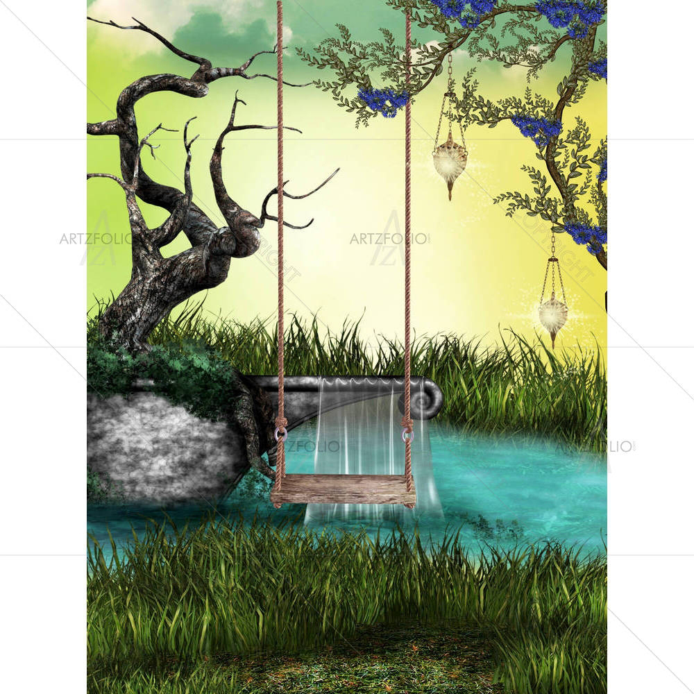 Landscape With Hammock — custom-size art design 5000714