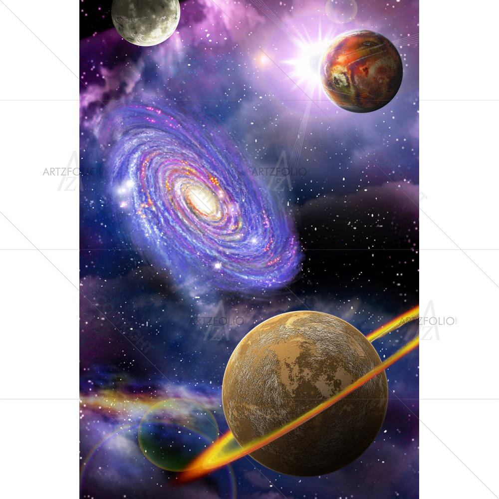 Galaxies & Planets — Abstract custom art by ArtzFolio