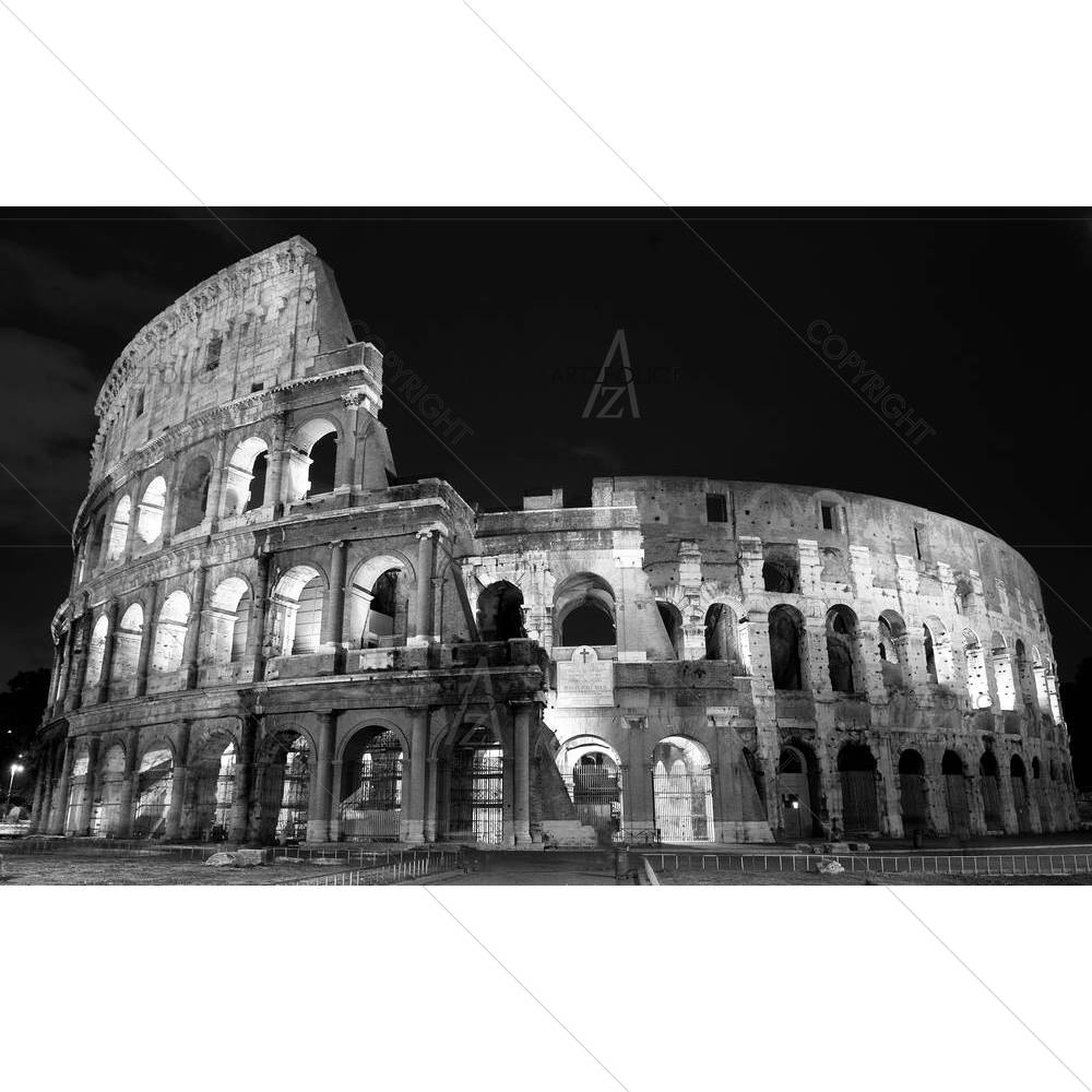 Night View Of The Colosseum In Rome Italy — custom-size art design 5000719