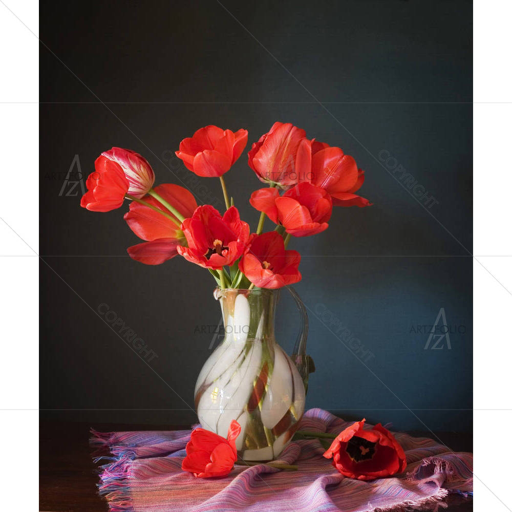 Red Tulips — custom-size art design 5000725