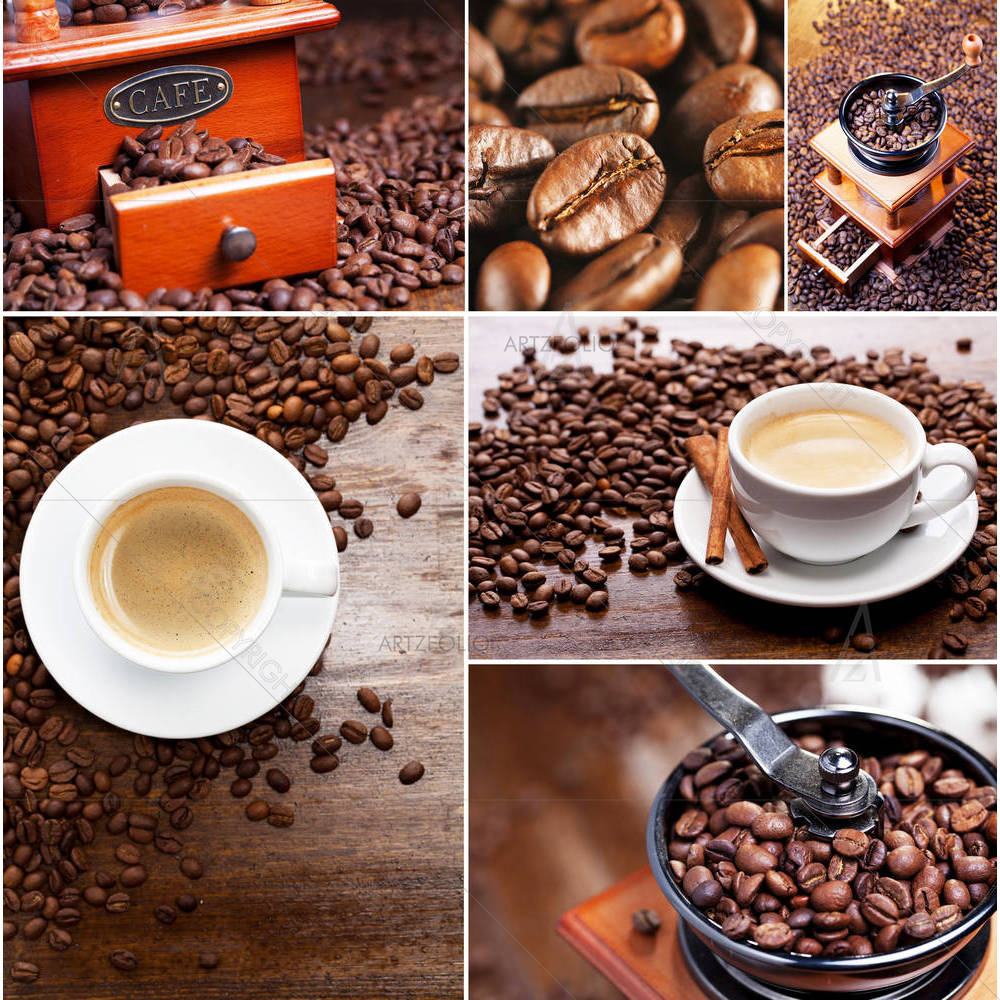 Coffee Collage D2 — custom-size art design 5000726