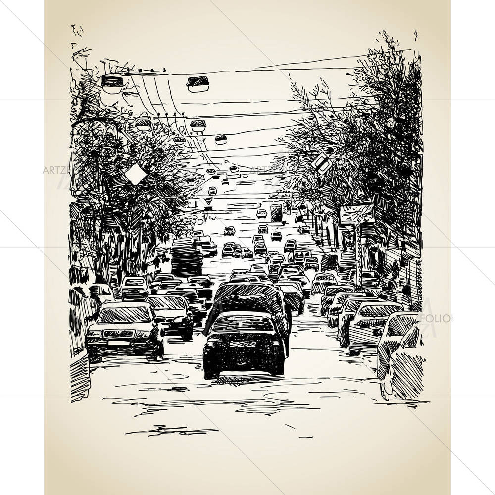 City Traffic — Automobiles custom art by ArtzFolio