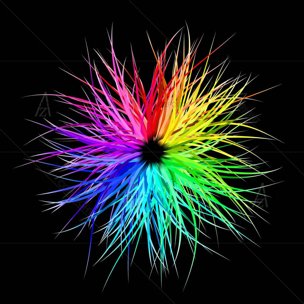 Rainbow Burst — Abstract custom art by ArtzFolio