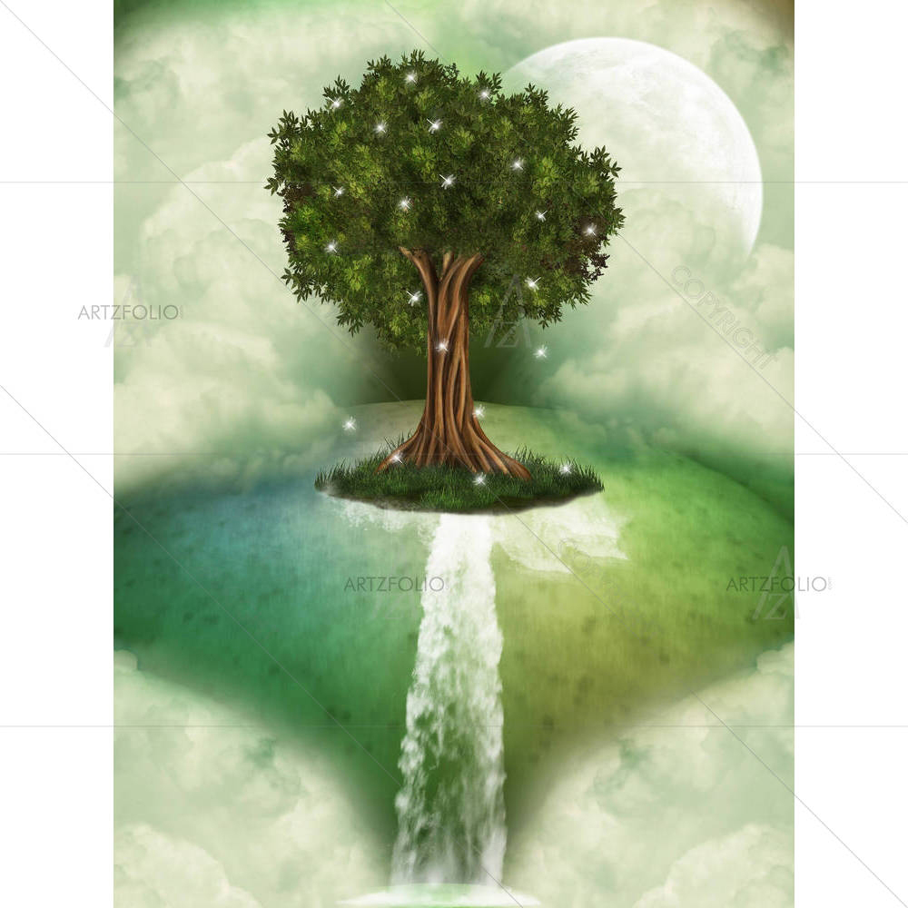 Tree In A Landscape With Dragonfly — Baby custom art by ArtzFolio
