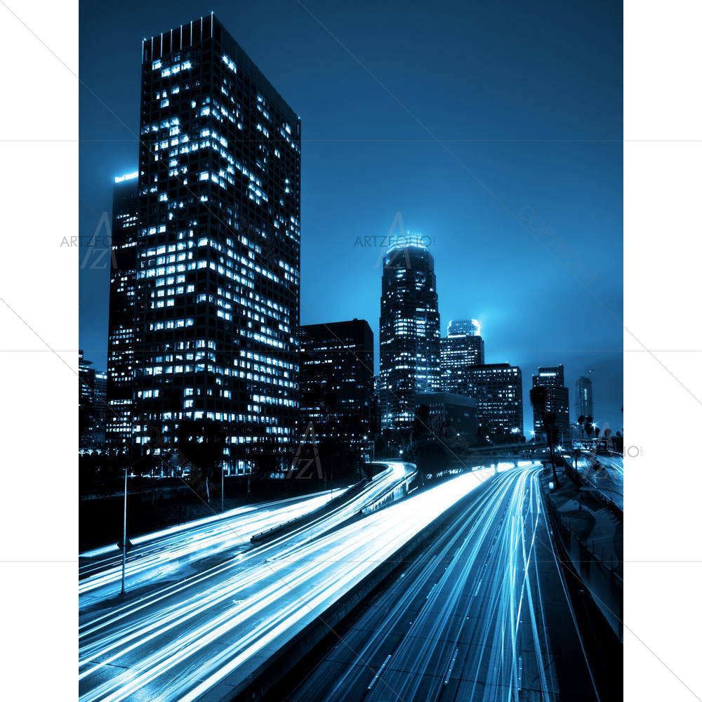 Los Angeles, Urban City At Sunset, USA — Architecture custom art by ArtzFolio