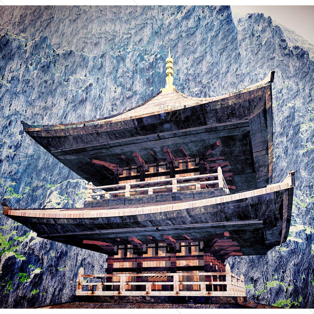 Zen Buddha Temple D2 — custom-size art design 5000781