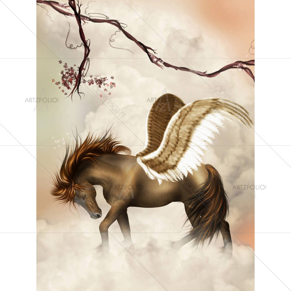 Pegasus In The Sky D1 — Animals custom art by ArtzFolio