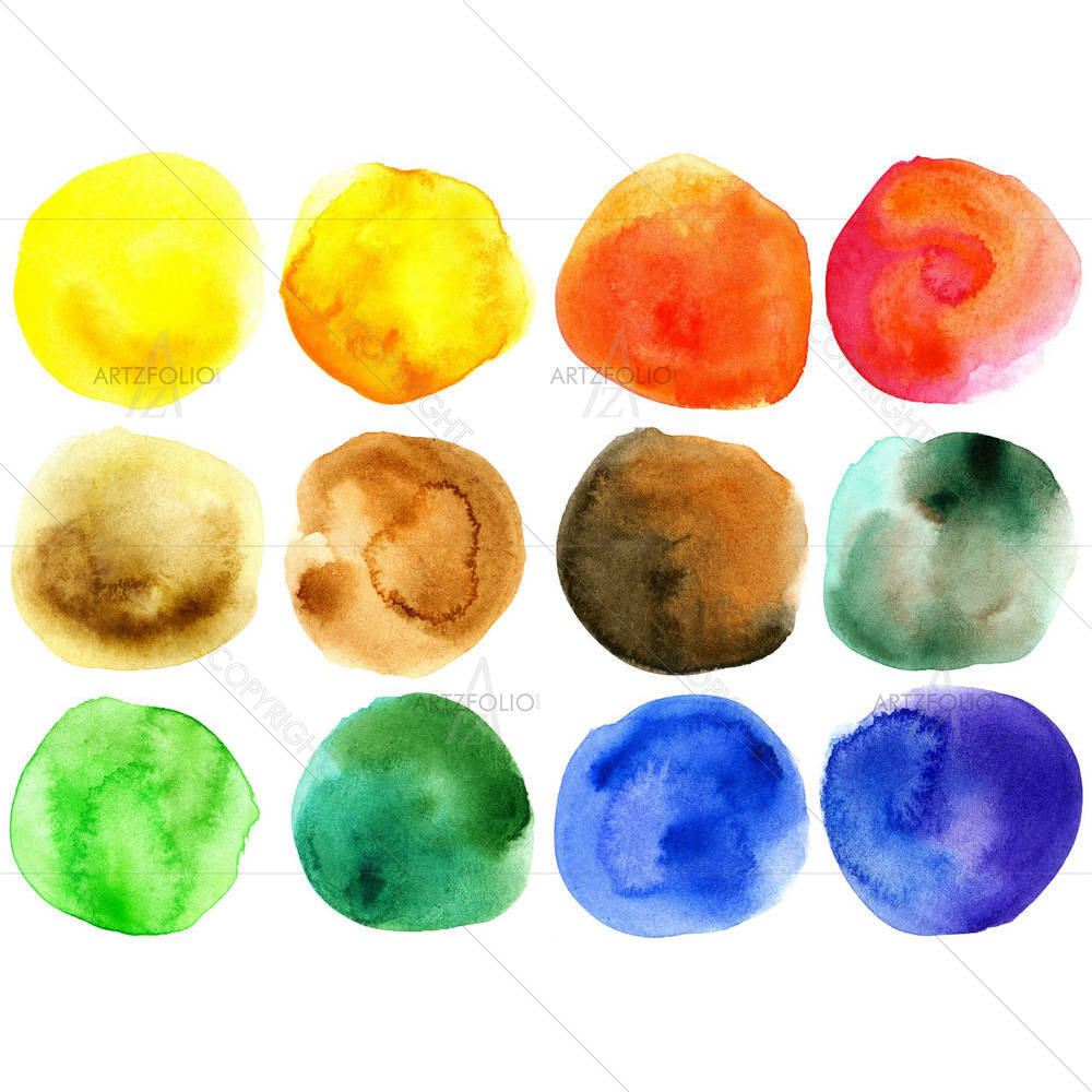 Abstract Watercolor Circles D1 — custom-size art design 5000827