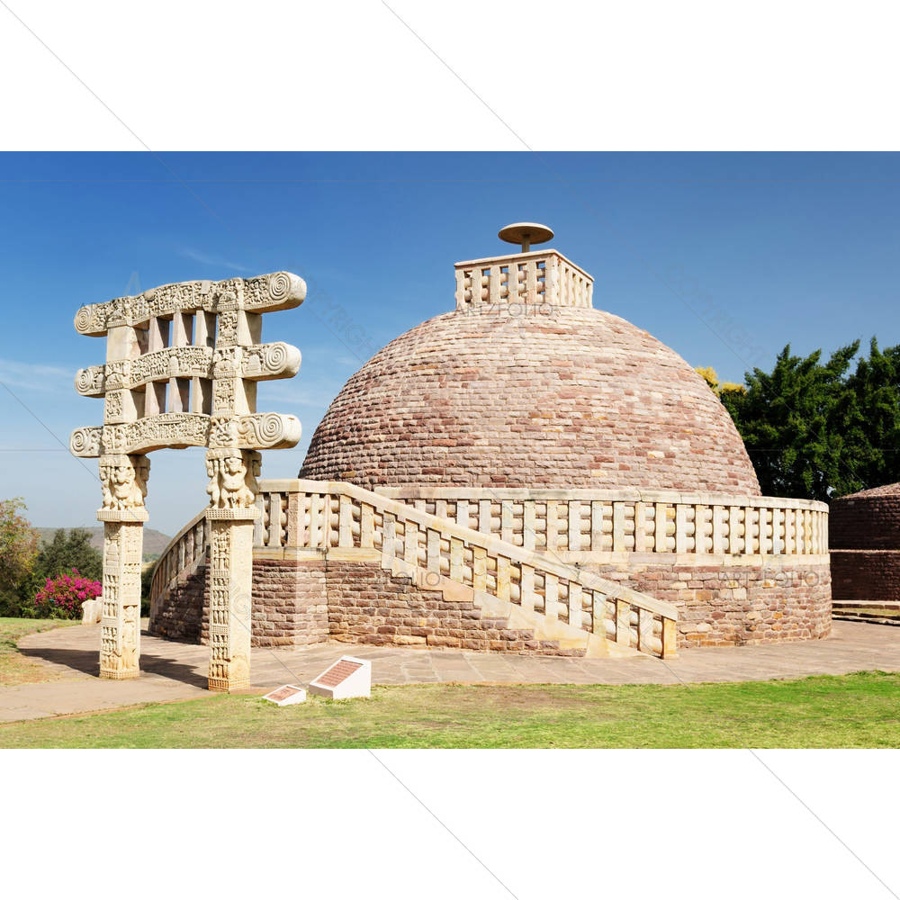 Ancient Stupa, Sanchi, Madhya Pradesh — custom-size art design 5000844