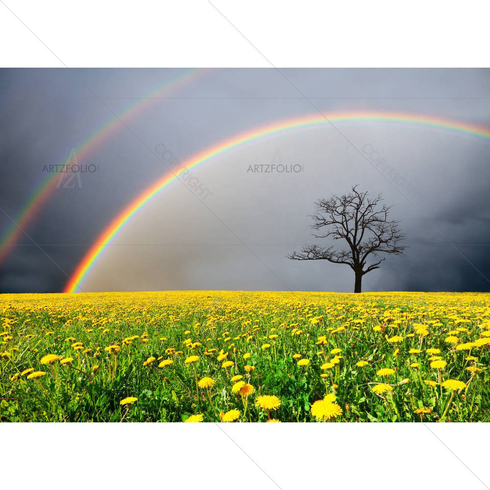 Dandelion Field & Dead Tree — custom-size art design 5000863