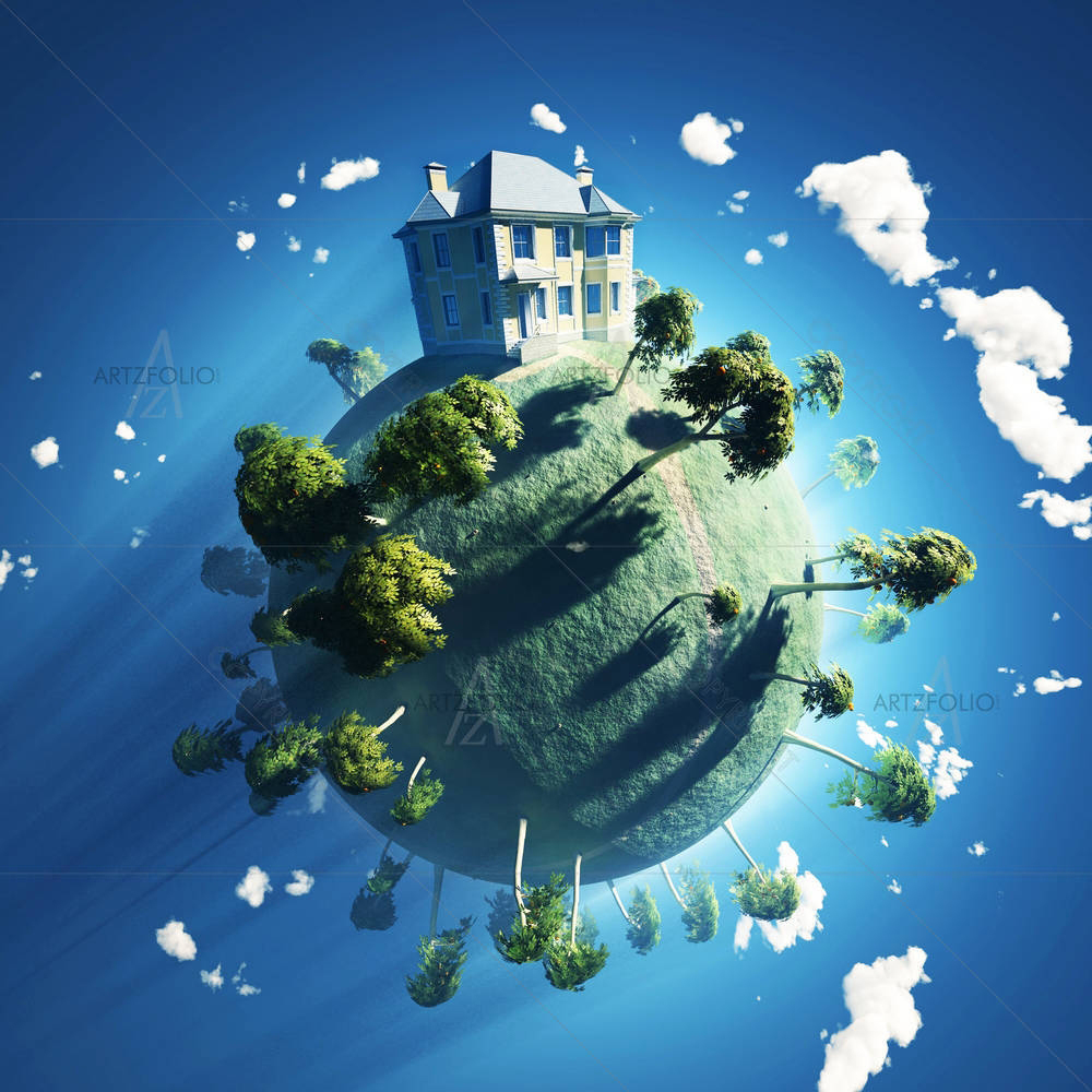 Private House On Small Planet — custom-size art design 5000873