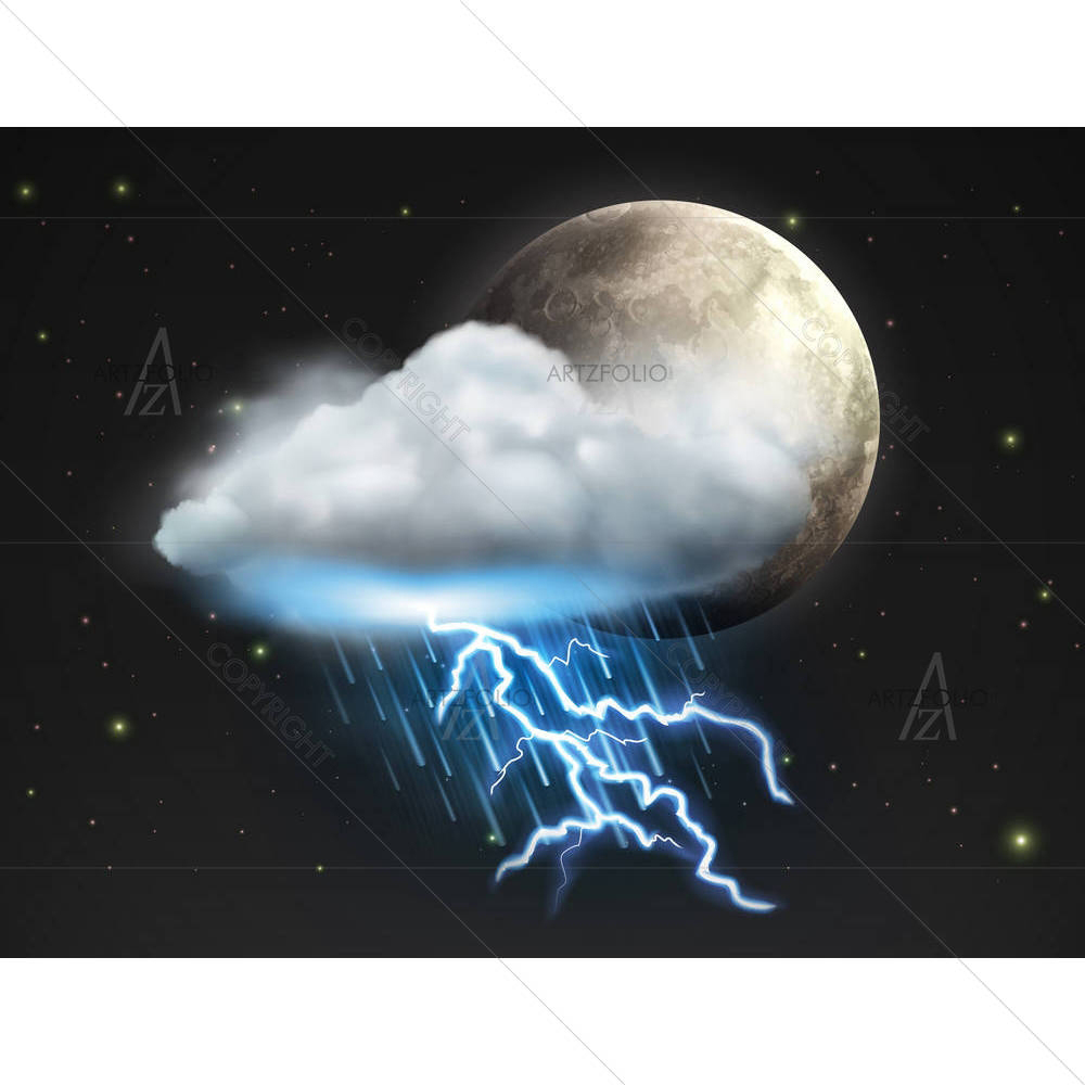 Moon With Cloud — custom-size art design 5000879