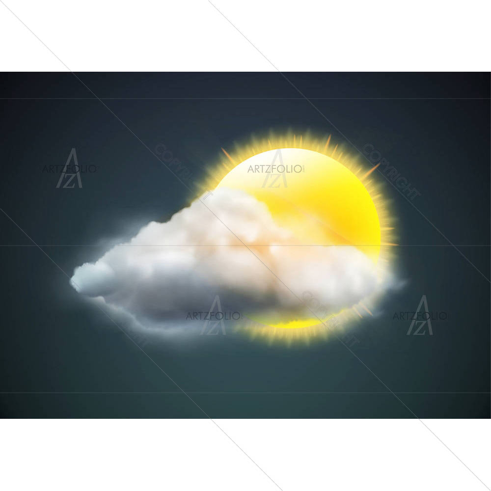 Sun With Cloud Floats — Icons custom art by ArtzFolio
