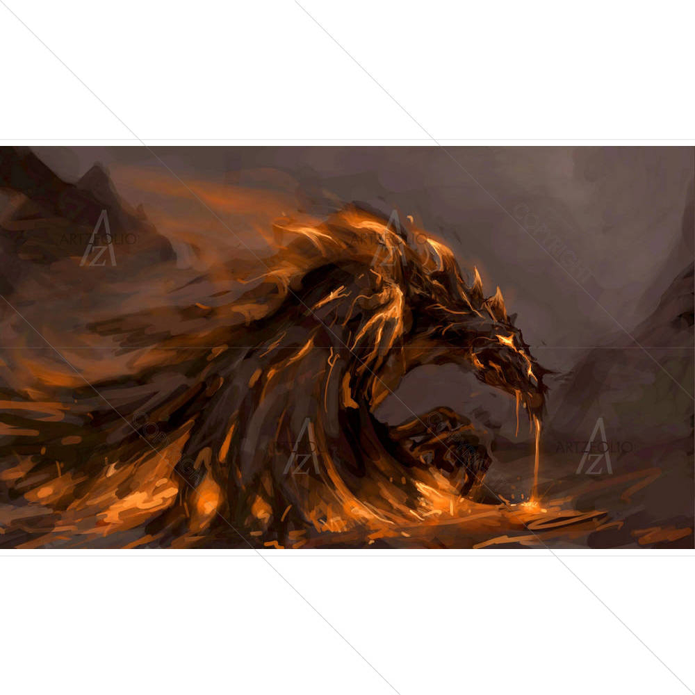 Molten Rock Dragon — custom-size art design 5000895