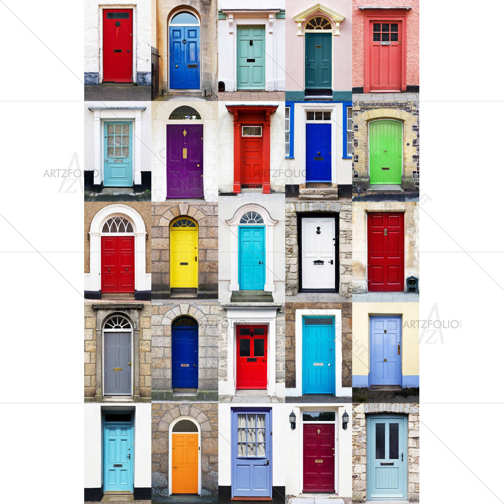 Colourful Doors D2 — Fluid marble custom art by ArtzFolio