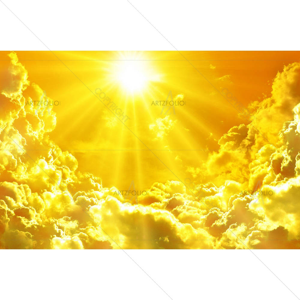 Sunset Sunrise With Clouds, Light & Rays D1 — custom-size art design 5000945