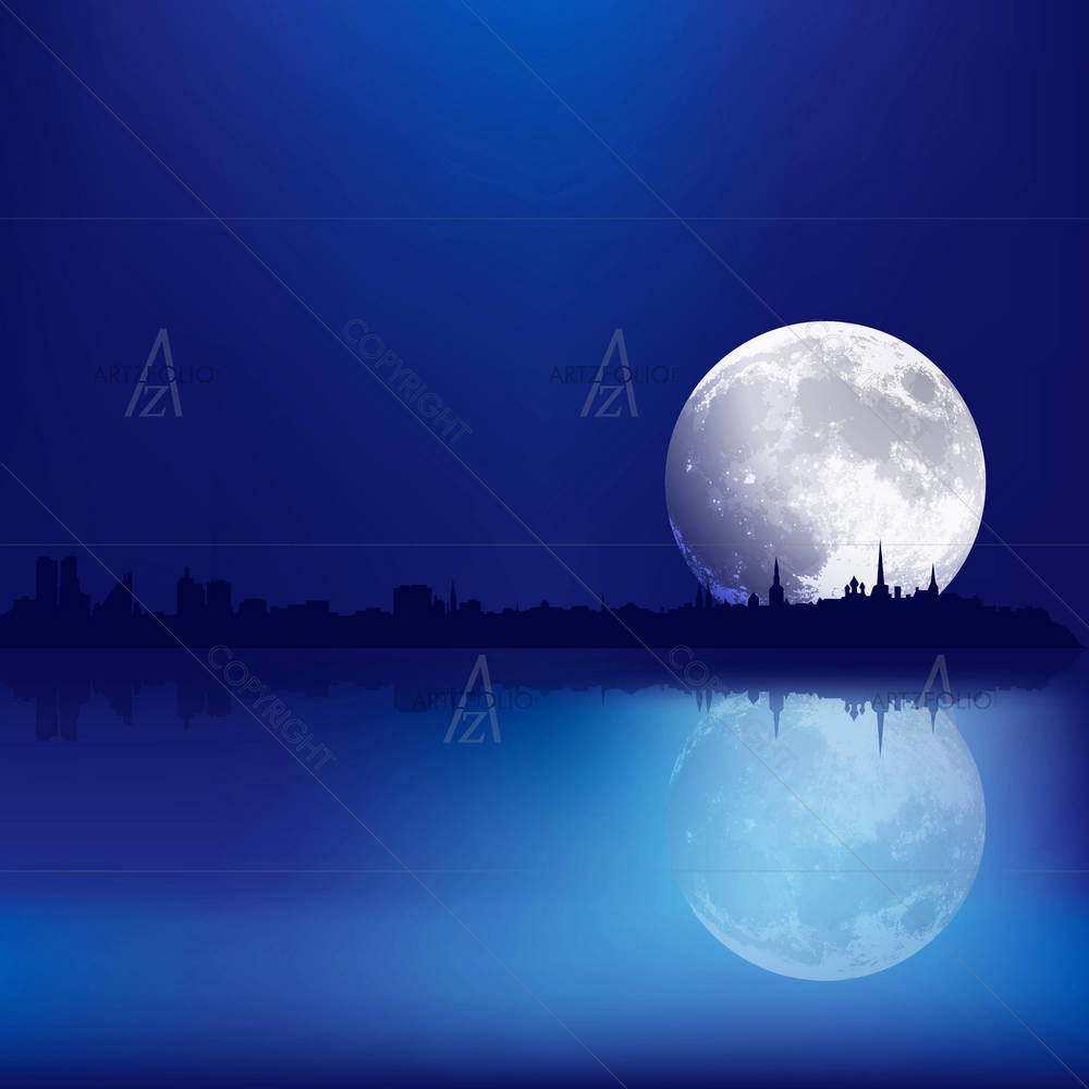 Tallinn & Moon — custom-size art design 5000961