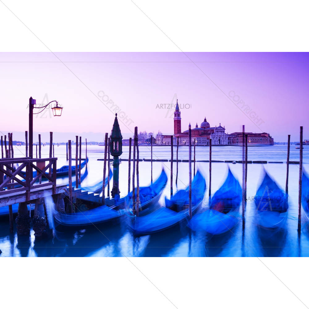 San Giorgio Maggiore Church & Gondolas, Venice Italy — custom-size art design 5000963