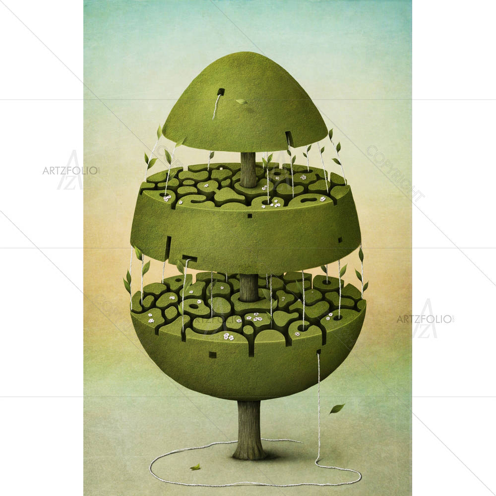 Spring Holiday Tree In The Form Of Easter Eggs — Botanical custom art by ArtzFolio