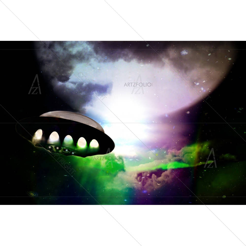 Spaceship Traveling Through Deep Space — Fantasy custom art by ArtzFolio