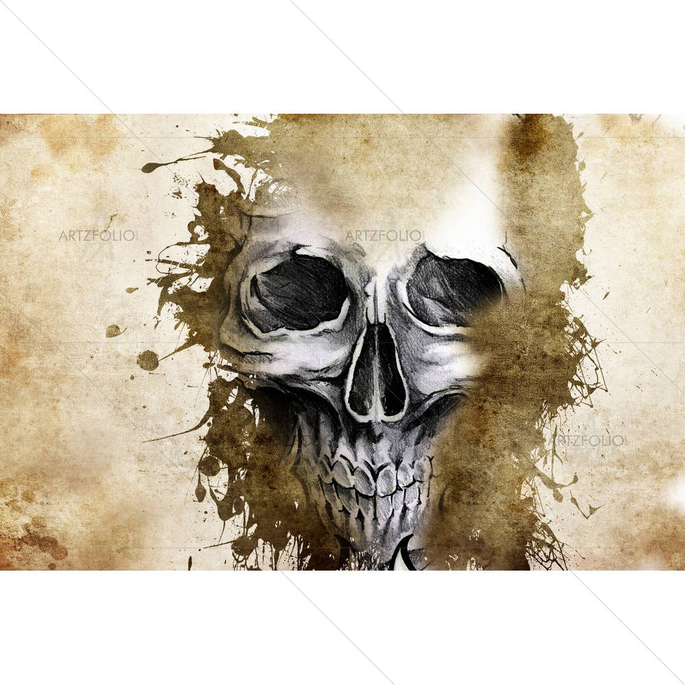 Tattoo Evil Design With Skull — custom-size art design 5001004