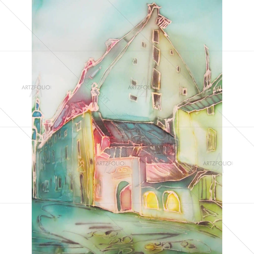 European City Street & Buildings — custom-size art design 5001032