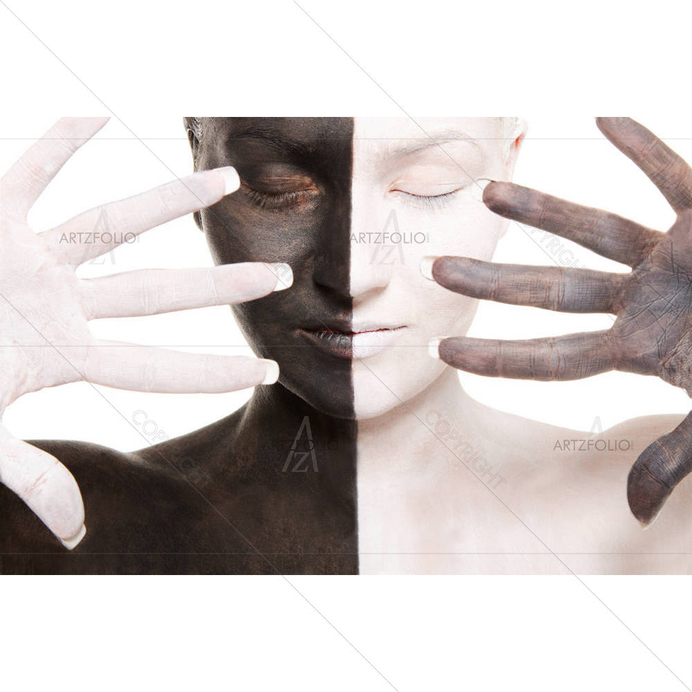 Woman In Black & White D2 — custom-size art design 5001040