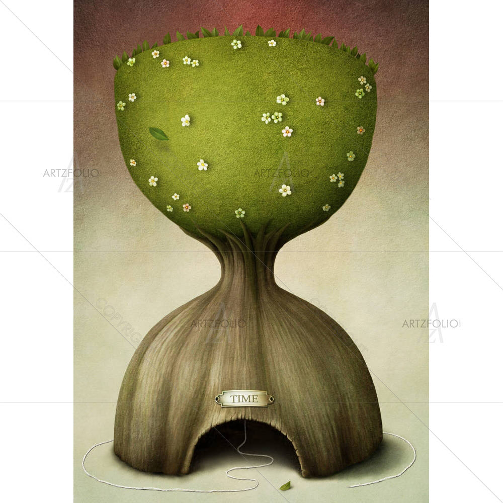 Symbolic Hourglass Tree — Botanical custom art by ArtzFolio