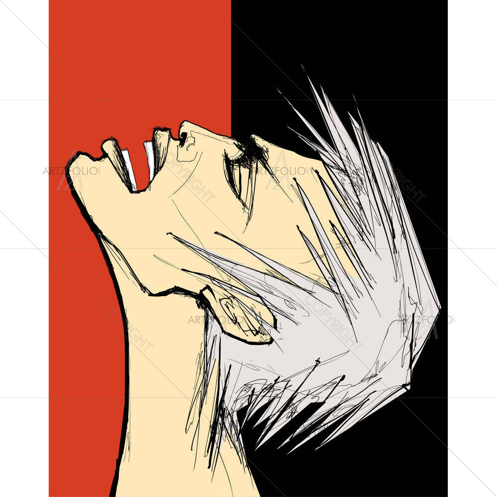 Man Shouting In Pain — custom-size art design 5001071