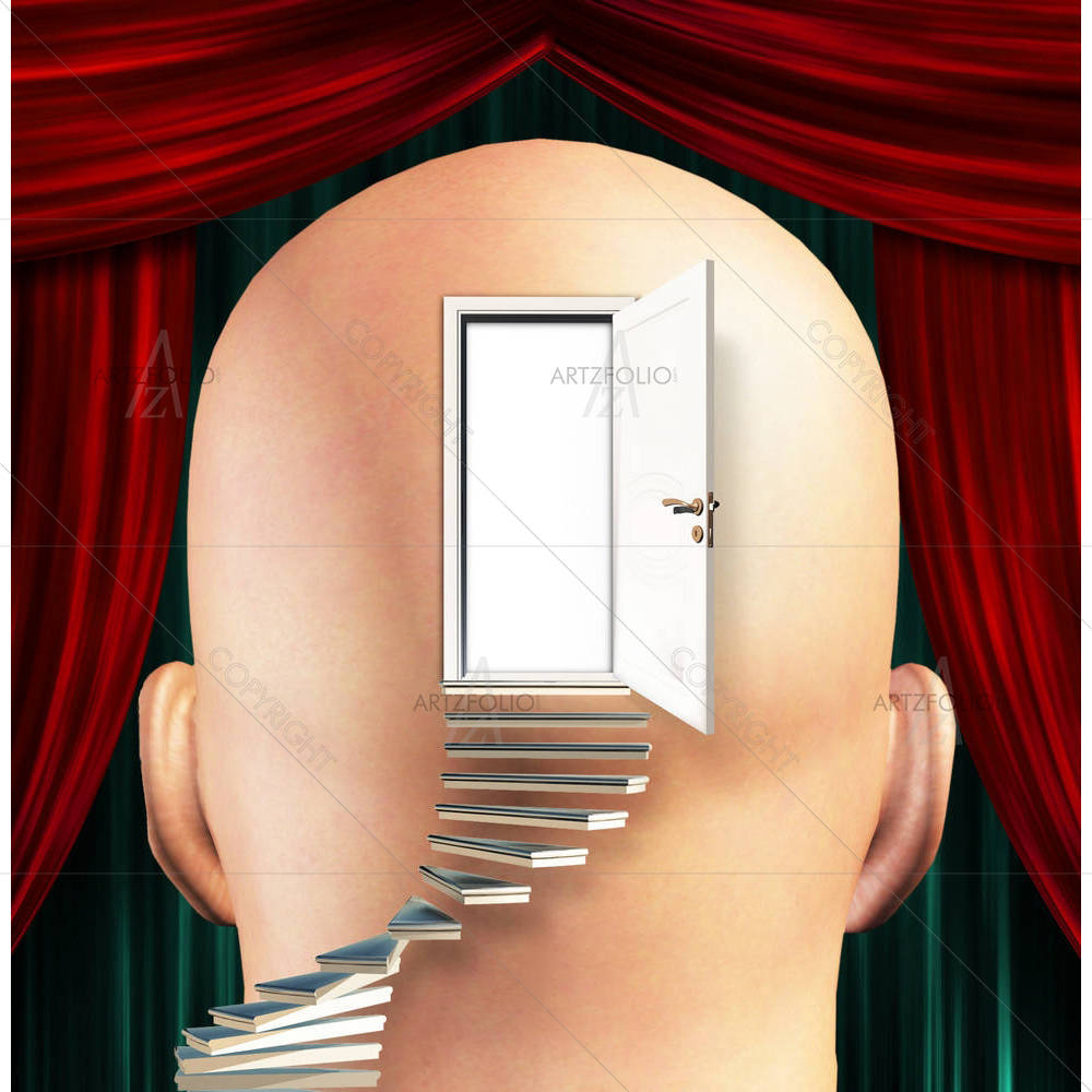 Stairs Lead Up To Door To Mind — Devotional custom art by ArtzFolio
