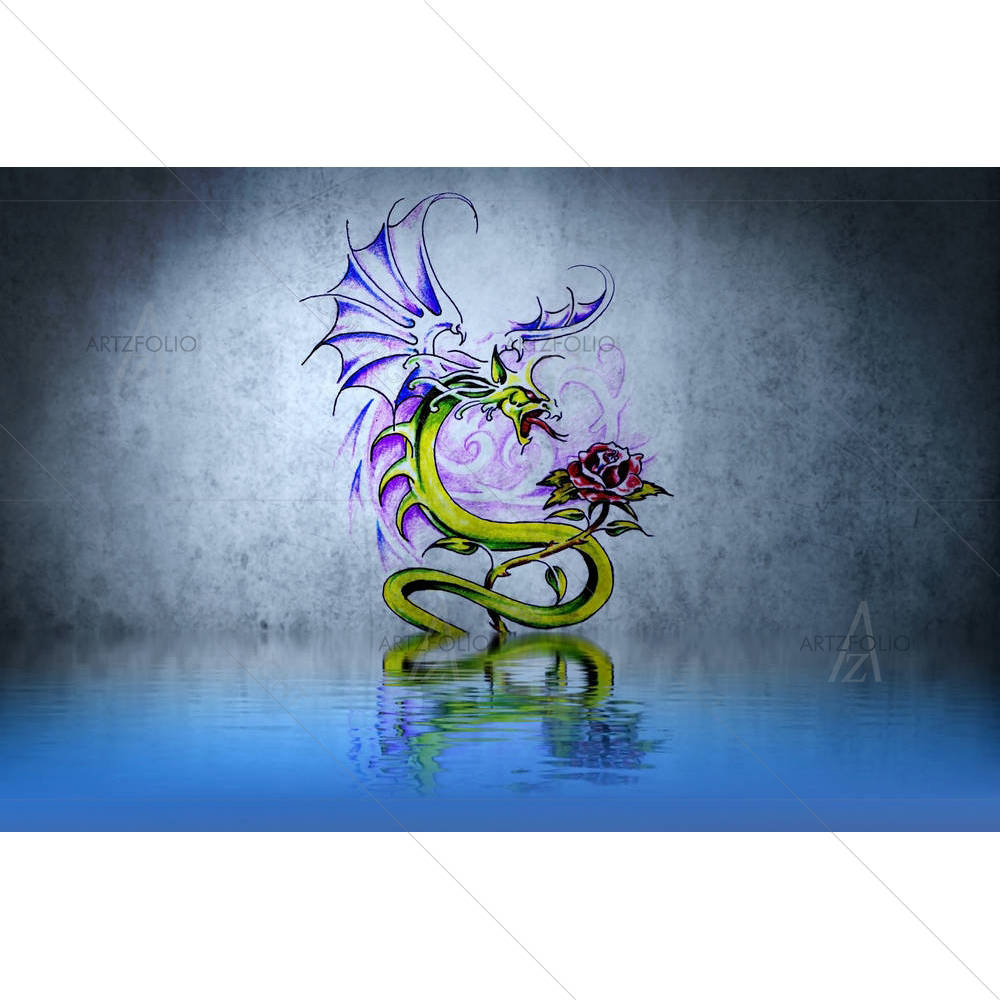 Dragon Fantasy Tattoo — Abstract custom art by ArtzFolio