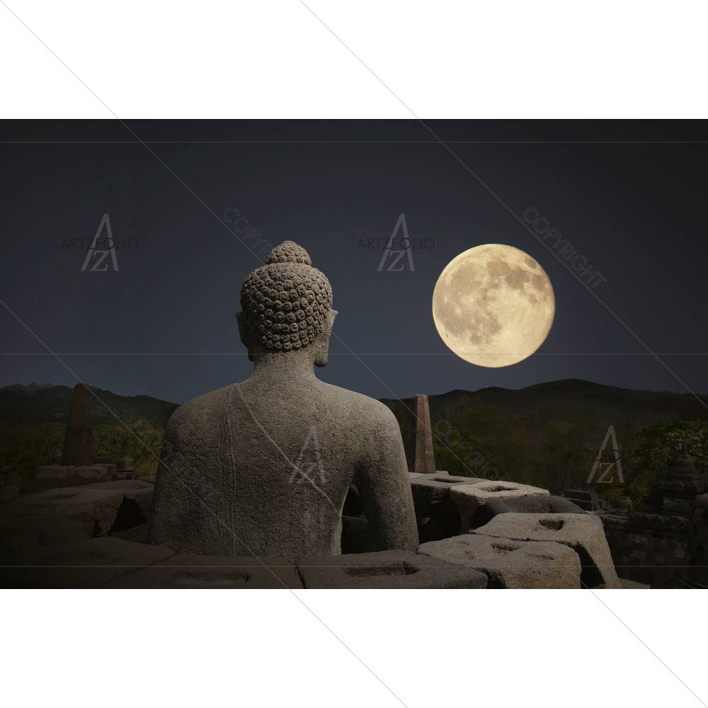 Borobudur Night — Devotional custom art by ArtzFolio