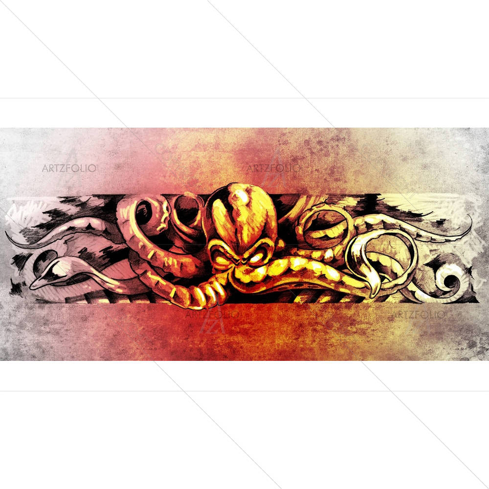 Octopus Tattoo Art — custom-size art design 5001119