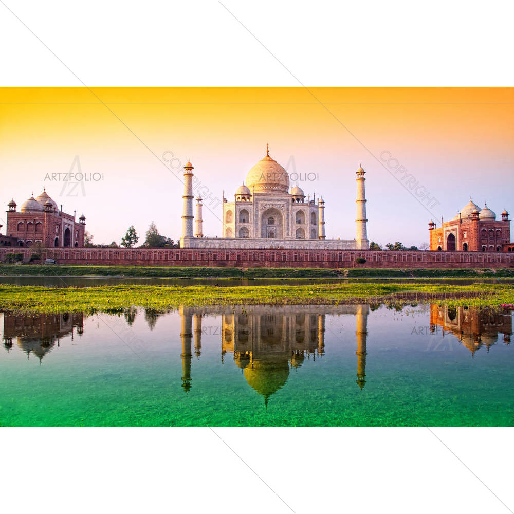 Taj Mahal With Tricolor — Architecture custom art by ArtzFolio