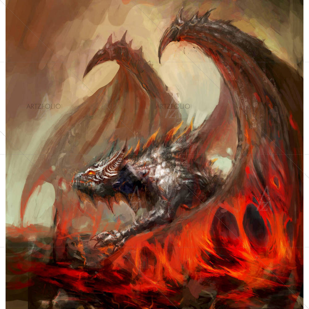 Rising Dragon — Ancient custom art by ArtzFolio