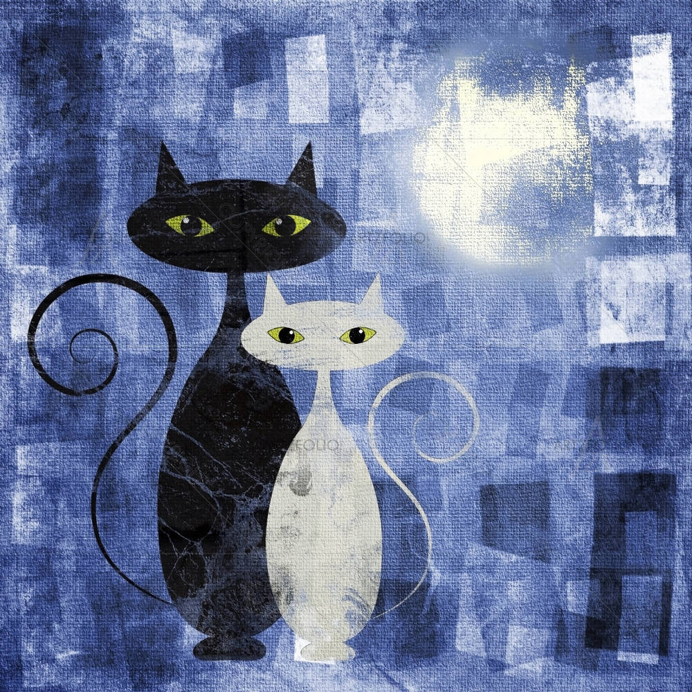 Black & White Cat D1 — Abstract custom art by ArtzFolio